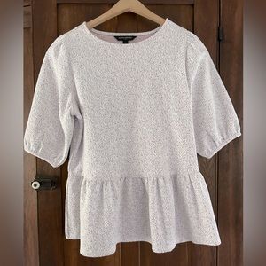 Banana Republic Heathered Pink Peplum Top, Size S